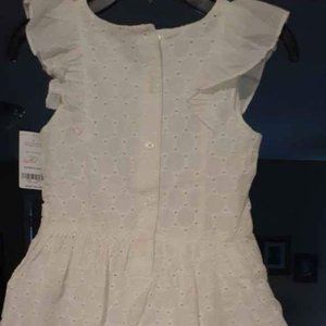 Carter's white eyelet dress Girls size 7 NWT